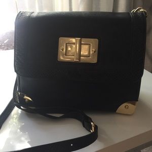 Aldo Black Jumbo Flap Shoulder Bag